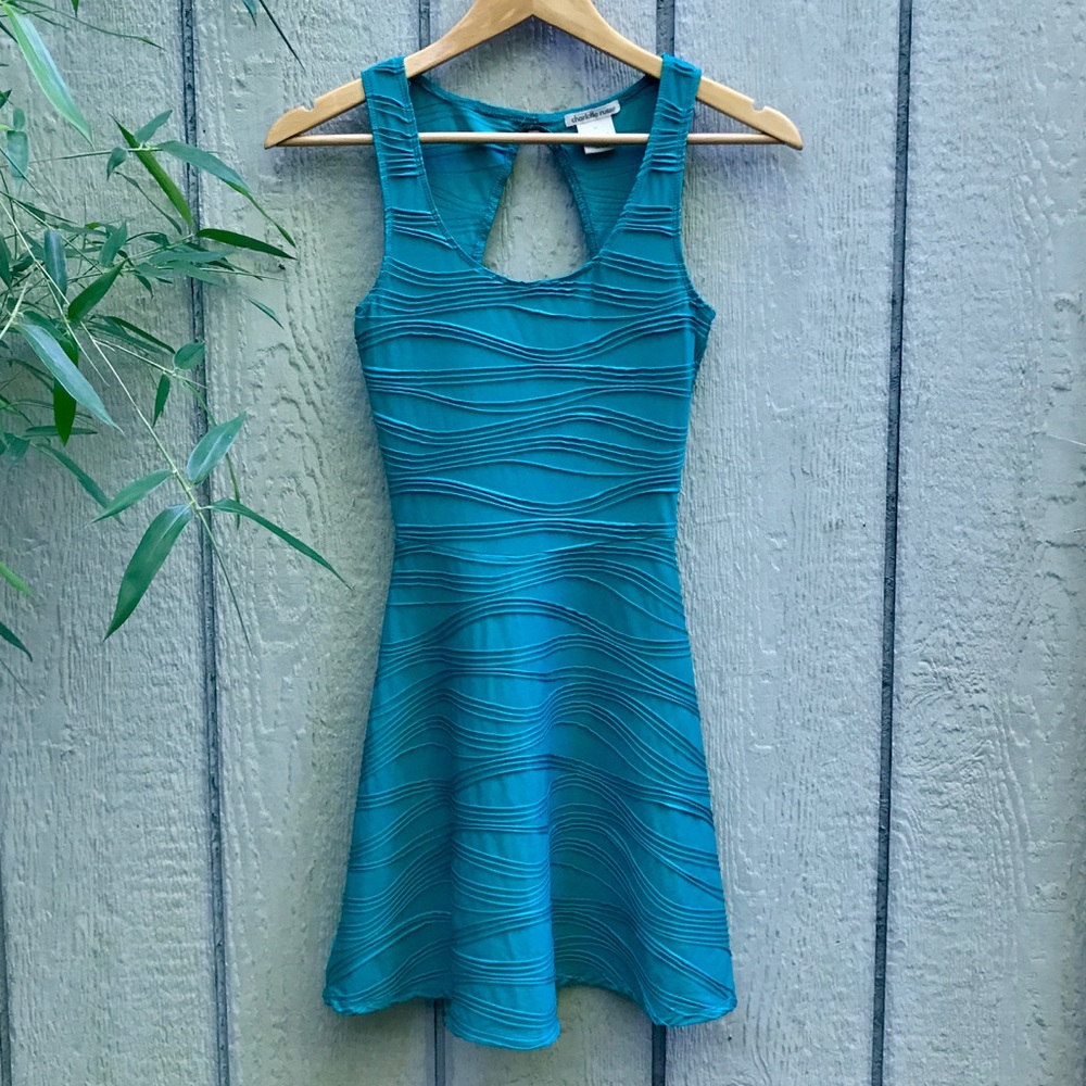 NWOT Charlotte Russe ribbed teal mini dress